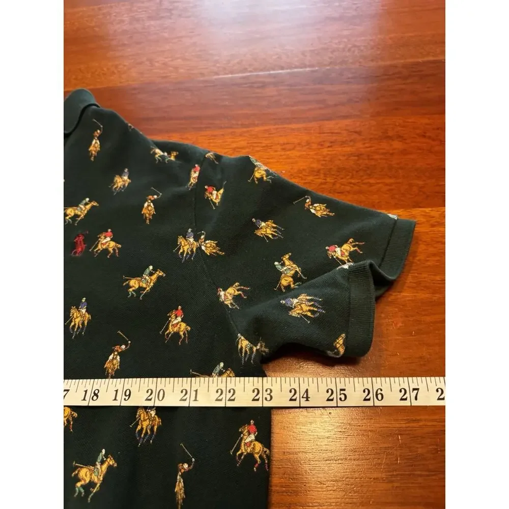 XL Polo Ralph Lauren All Over Print AOP Pony Racers Horse Logo Green